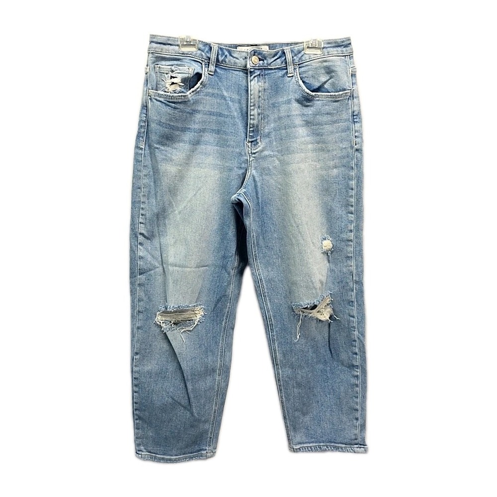 Lovervet Distressed‎ Barrel Jeans Light Wash Relaxed Denim sz 32 15